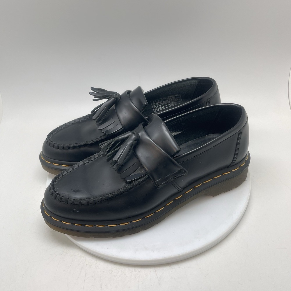 Dr. Martens Loafers Womens 9 Mens 8 Black Adrian Vegan Leather Low Preppy Shoes - Picture 3 of 10